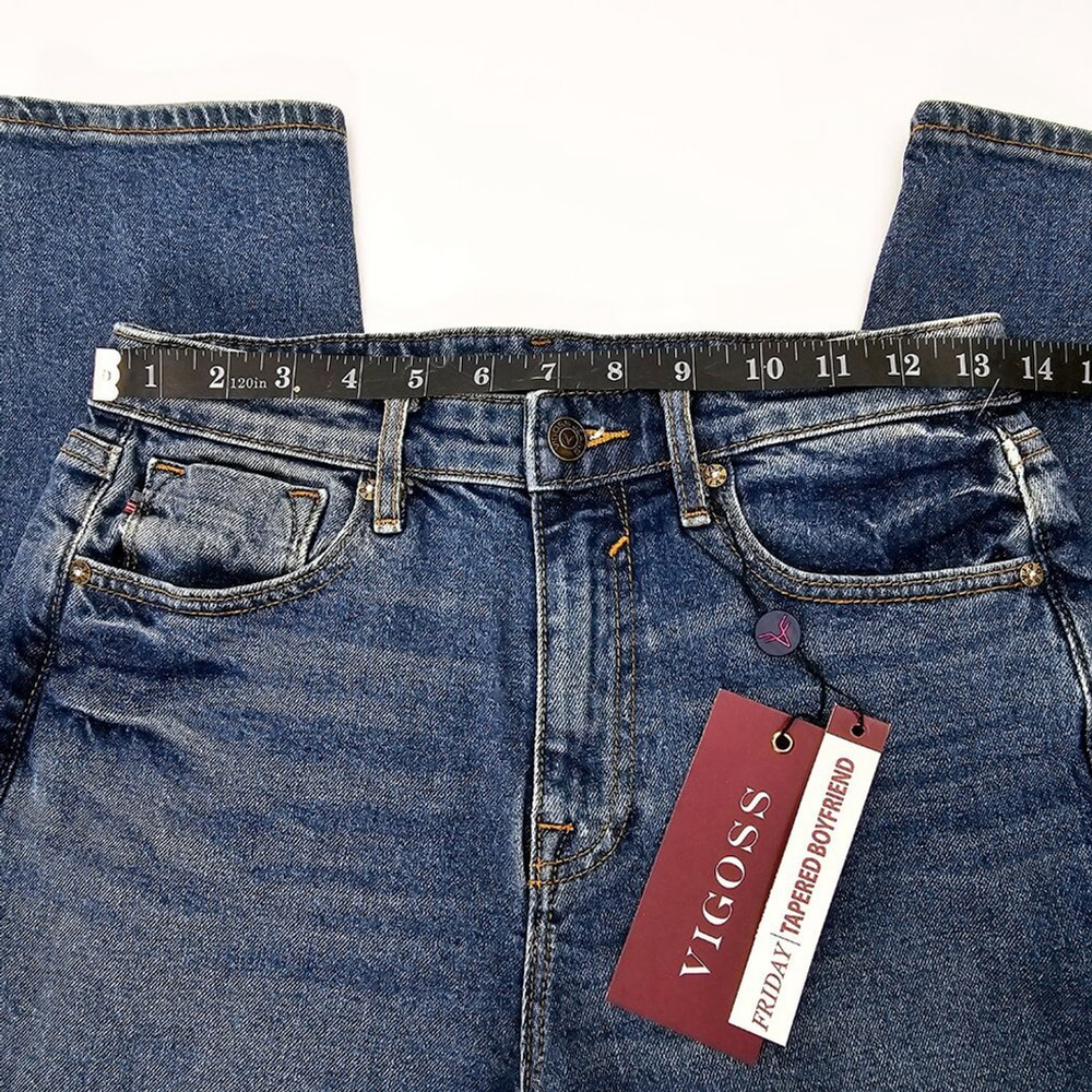 Vigoss Friday Women's High Rise Tapered Boyfriend Medium Wash Jeans Size 26 NWT - Picture 11 of 15